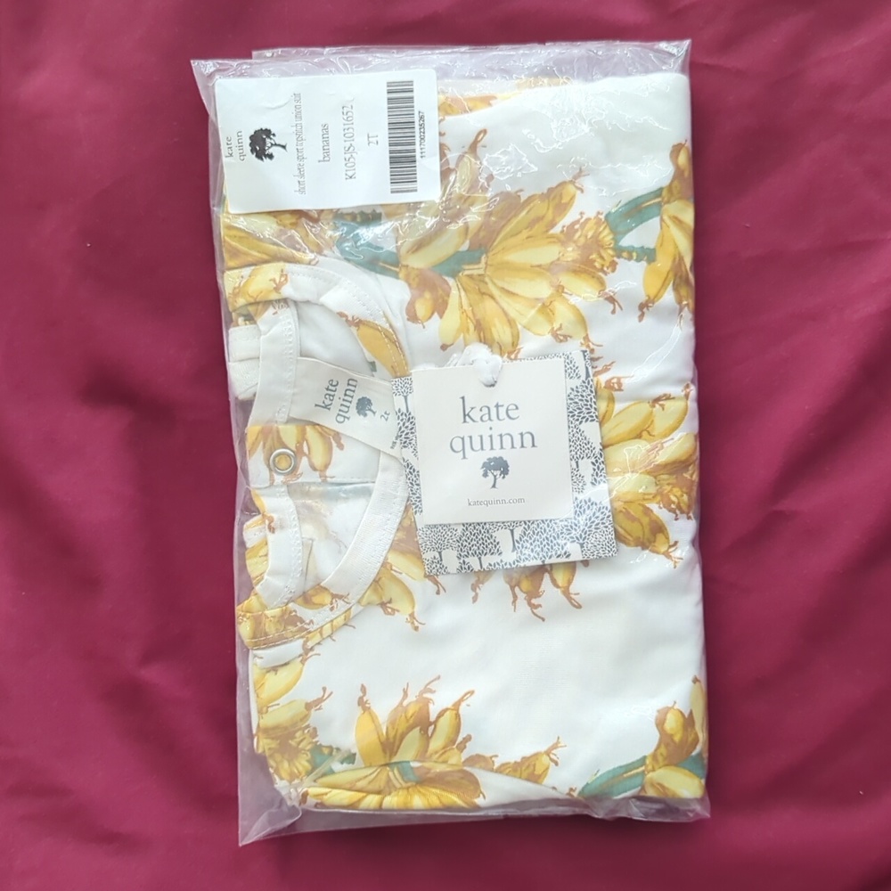 NWT Kate Quinn bamboo union suit bananas
